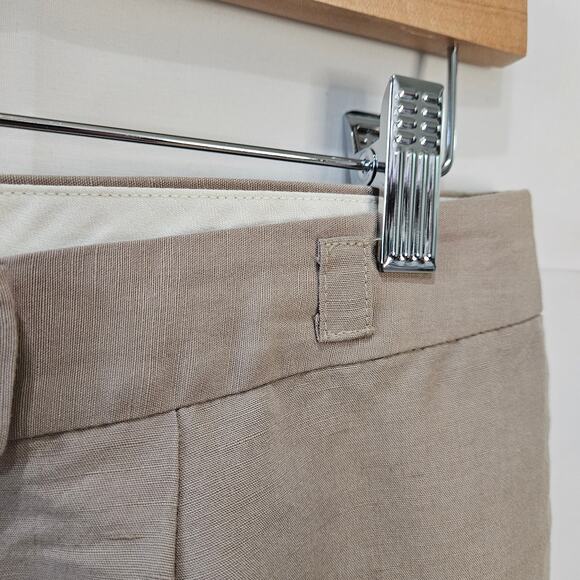 Body by Victoria The Marisa Fit Linen Blend Crop Beige Pants Size 6 - Picture 3 of 11